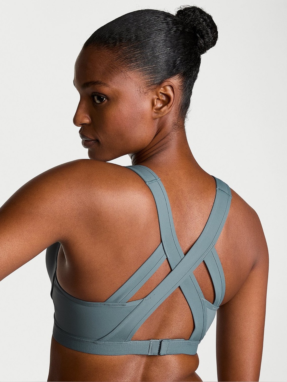 2X VSX Incredible Max Sports Bra Gray Strappy Adjustable Lightly Padded Lined